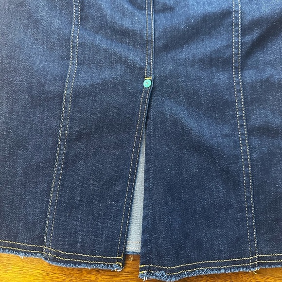 Fiorucci Safety Jeans “Margot” Dark Blue Denim Pencil Skirt Size 25 New With Tag - Picture 3 of 8